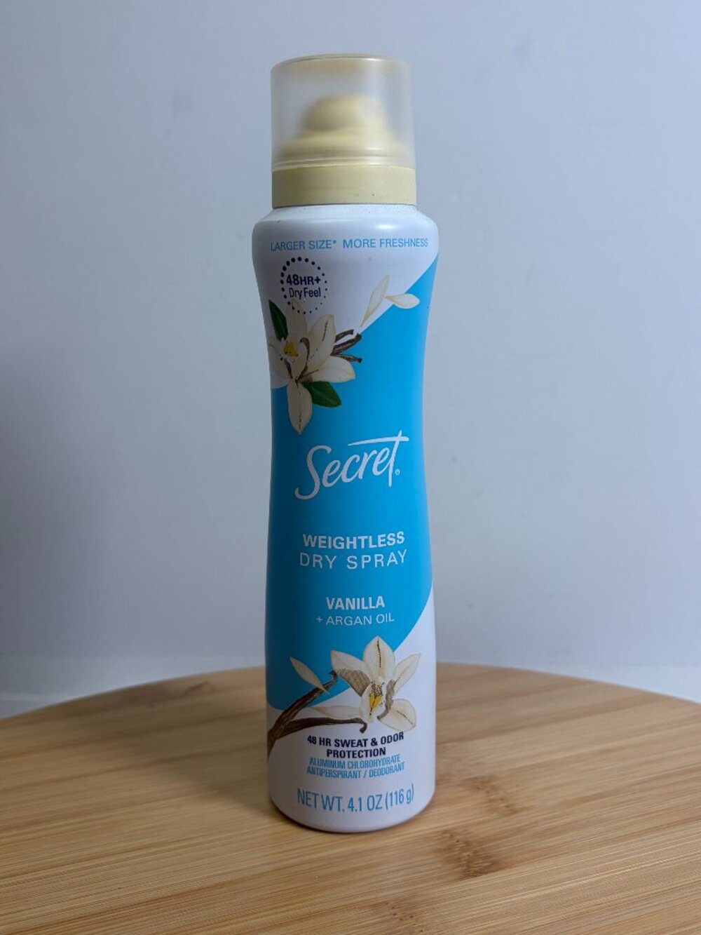 Secret Weightless Dry Spray Antiperspirant Deodorant Vanilla Argan Oil 4.1 oz